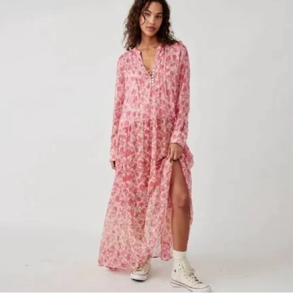 Free People Dresses & Skirts - Free People See It Through Floral Maxi size Medium, with liner slip